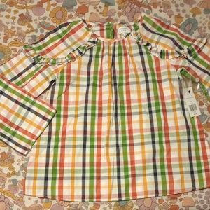 Crown & Ivy Multicolor Plaid Kids Blouse
